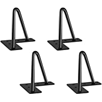 Pie de mueble escandinavo de 4 patas para mesa con 20 tornillos + 4 protectores de patas (10 cm-10mm- Armario- negro)